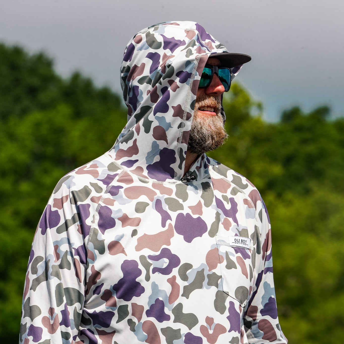 OLE BOY Performance Hooded Tee - Brown Duck Camo