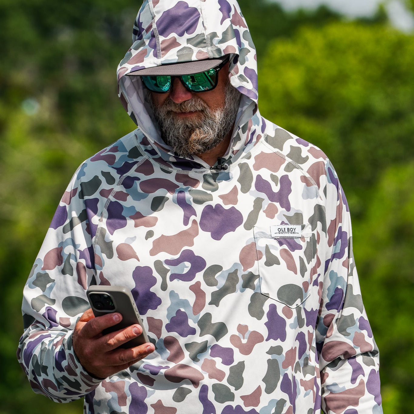 OLE BOY Performance Hooded Tee - Brown Duck Camo
