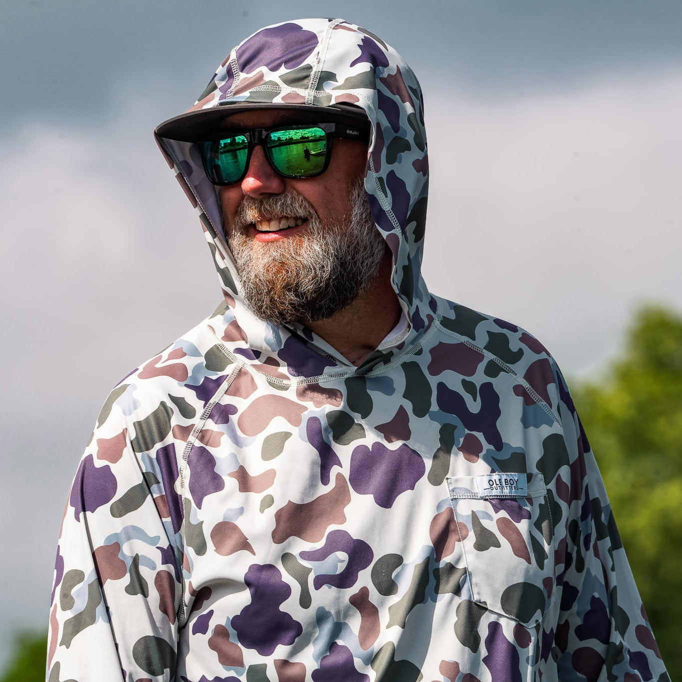 OLE BOY Performance Hooded Tee - Brown Duck Camo