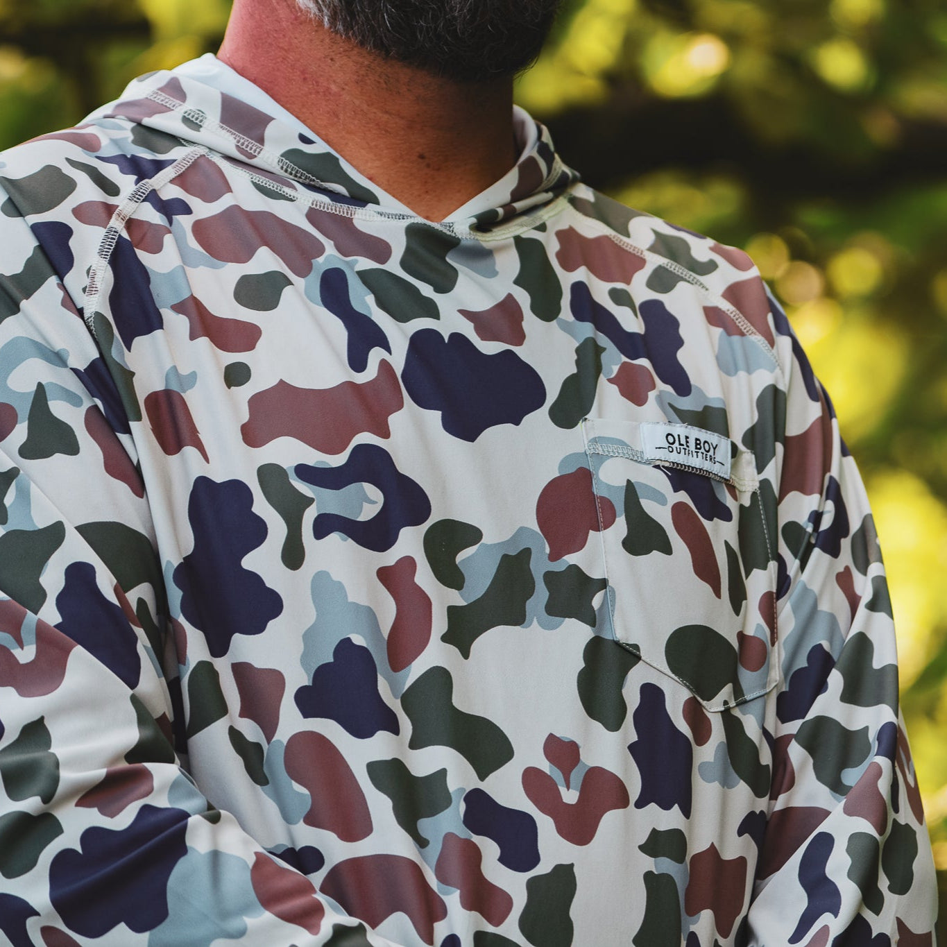 OLE BOY Performance Hooded Tee - Brown Duck Camo