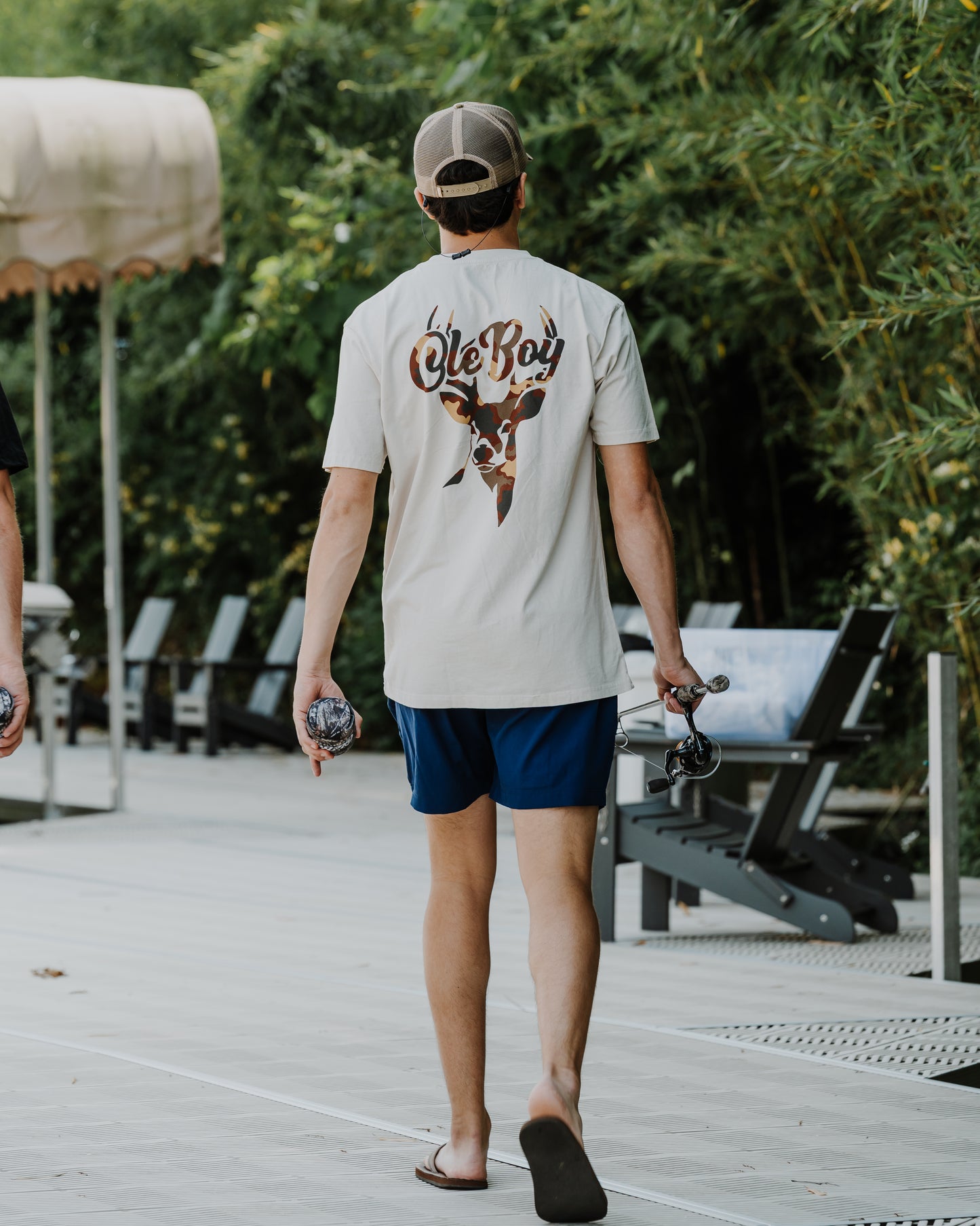 OLE BOY Camo Game T-Shirt - Deer Lifestyle Back Fishing