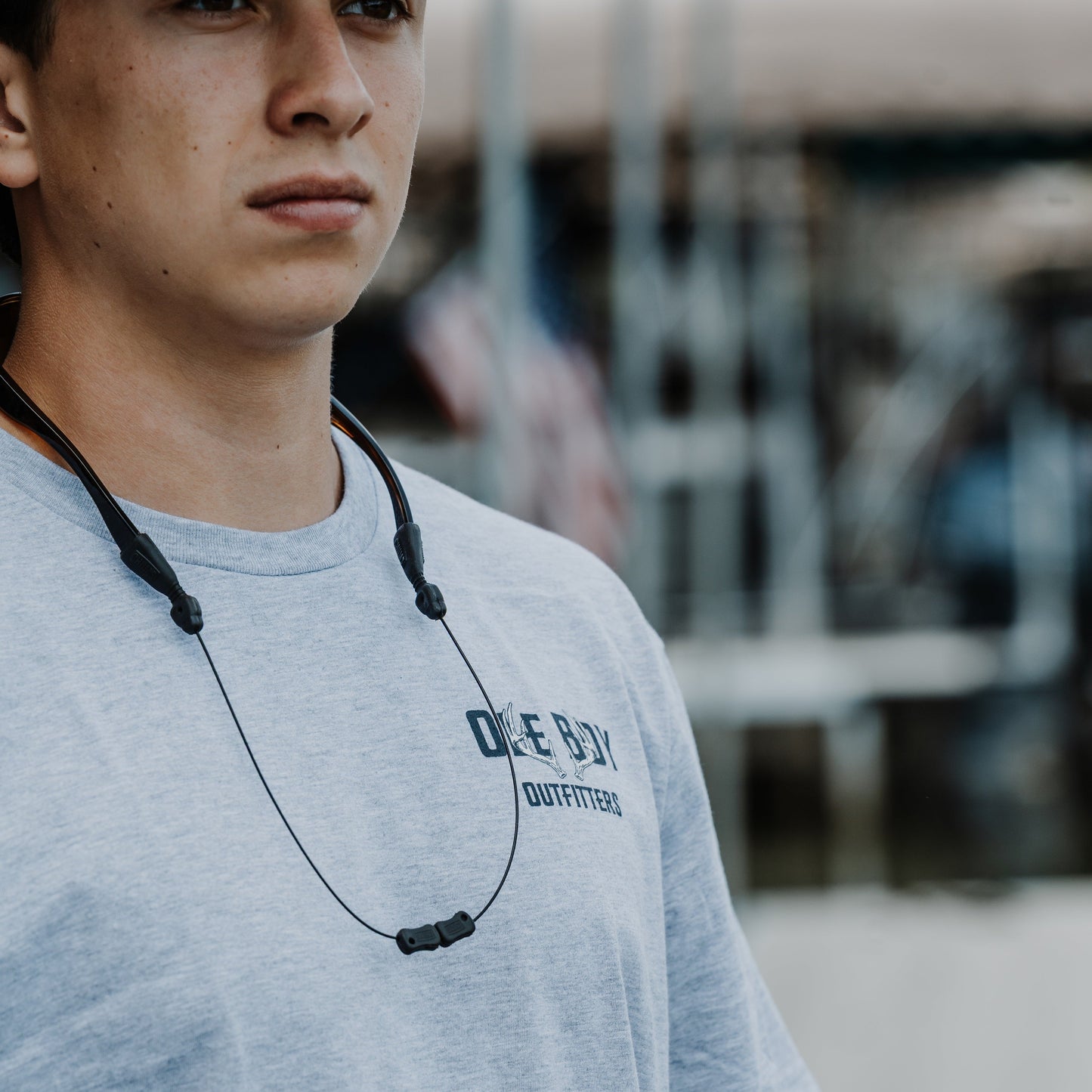 OLE BOY Deer Antler T-Shirt Lifestyle Fishing Left Chest