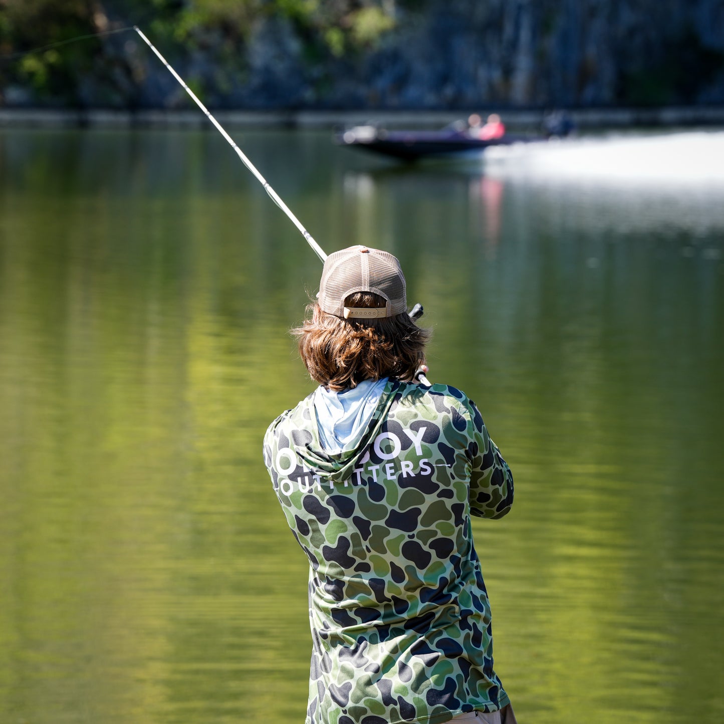 OLE BOY Performance Hooded Tee - Duck Camo