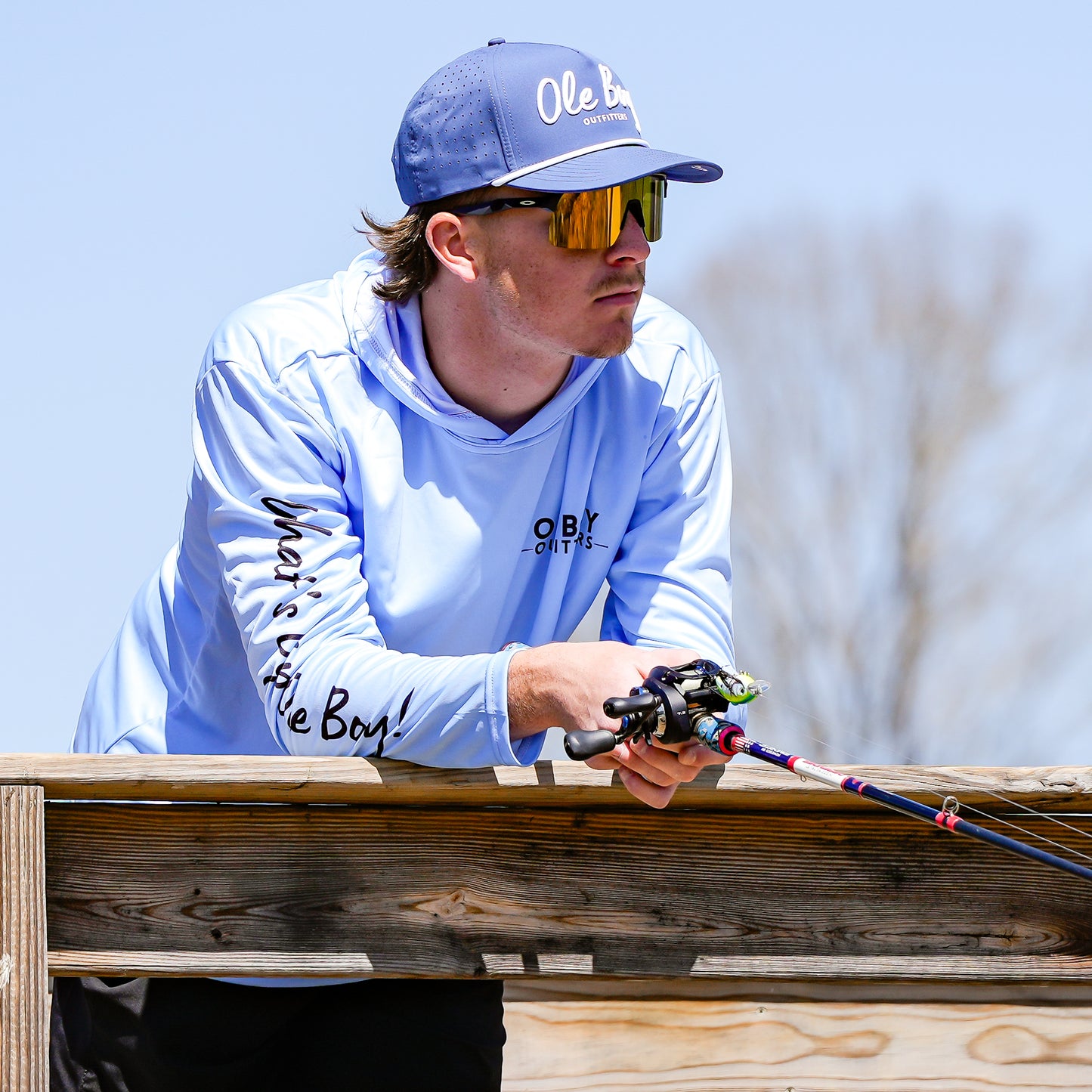 OLE BOY Performance Hooded Tee - Blue