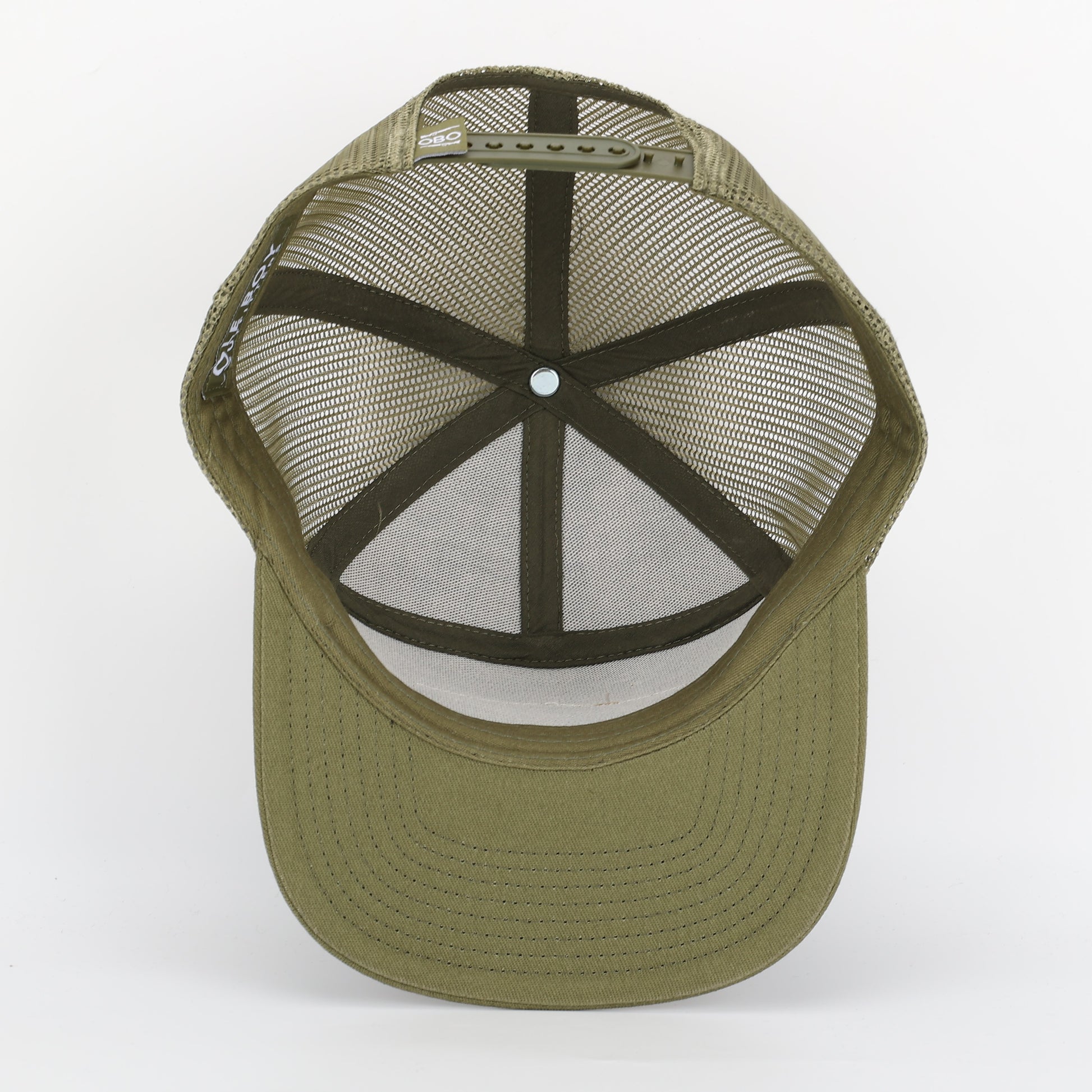 OLE BOY 7 Panel Camo Leather Patch Hat