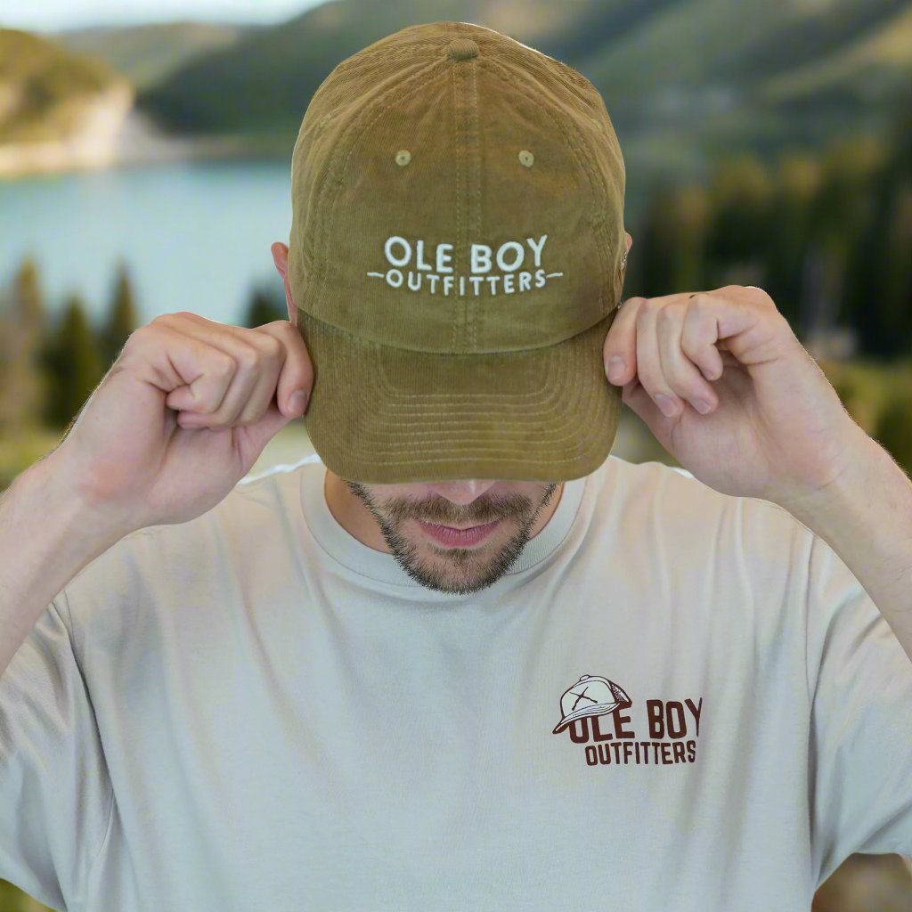 OLE BOY Classic Logo Corduroy Dad Hat - Tan