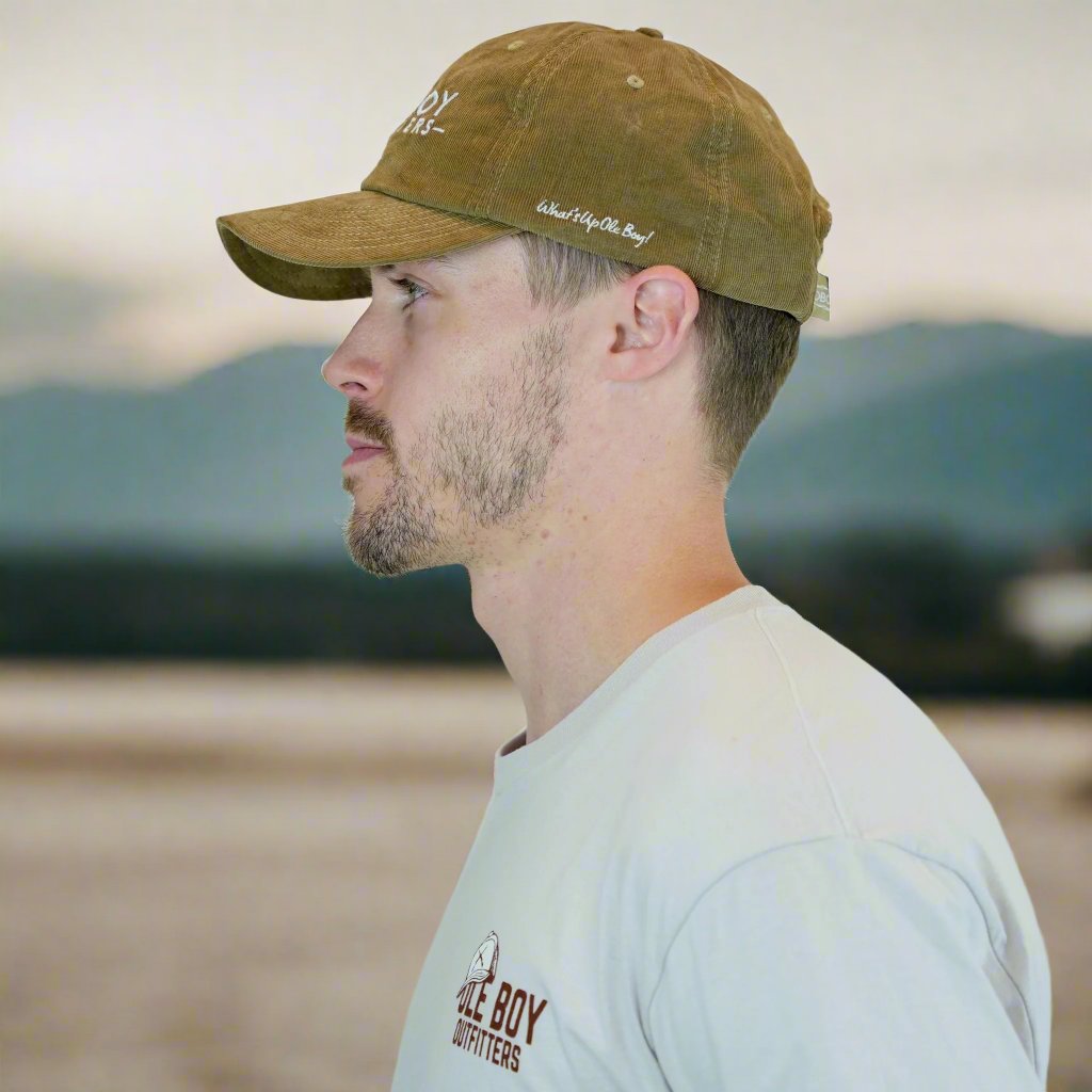 OLE BOY Classic Logo Corduroy Dad Hat - Tan