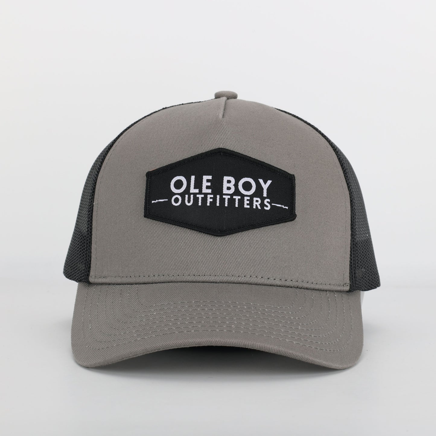 OLE BOY Grey/Black Classic Logo Patch Hat