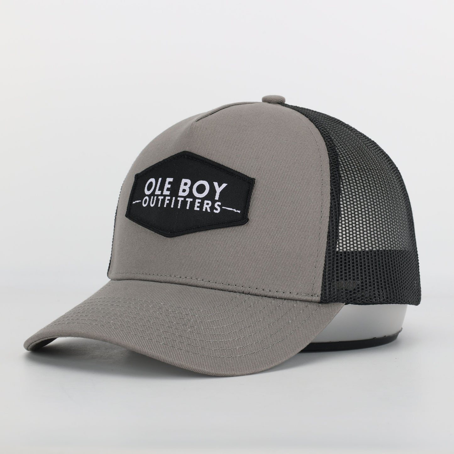 OLE BOY Grey/Black Classic Logo Patch Hat