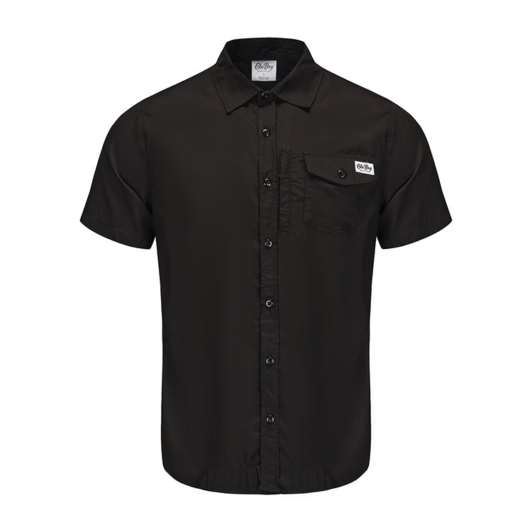 OLE BOY Performance Button Up Fishing Shirt - Black
