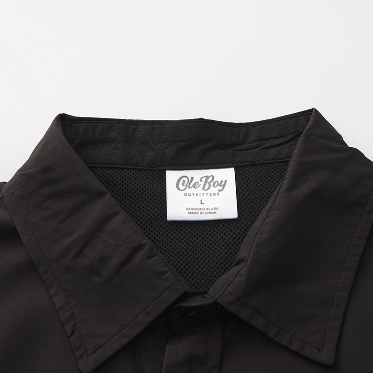 OLE BOY Performance Button Up Fishing Shirt - Black