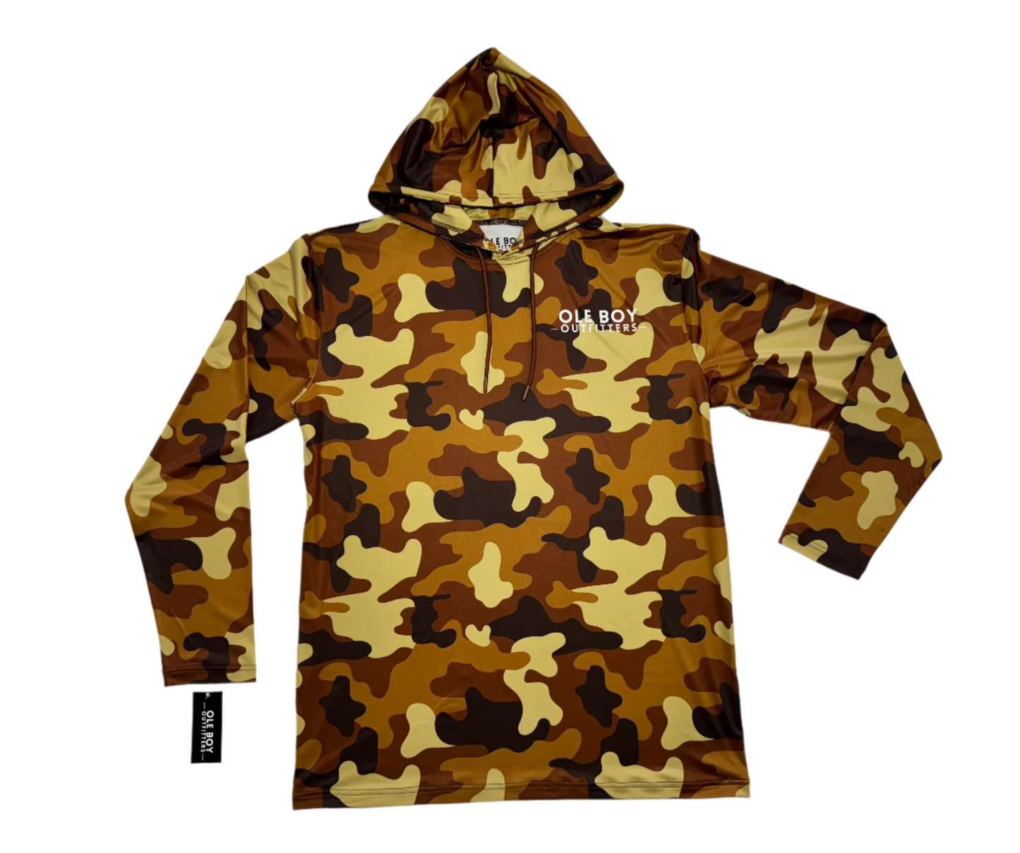 OLE BOY Performance Hooded Tee - Brown Camo