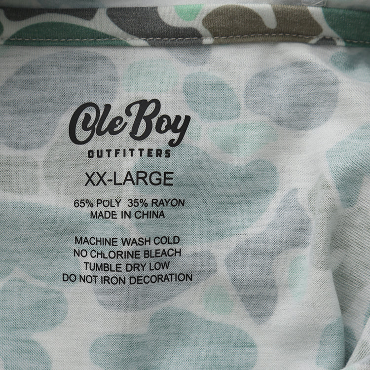 OLE BOY Performance Hooded Tee - Green Camo