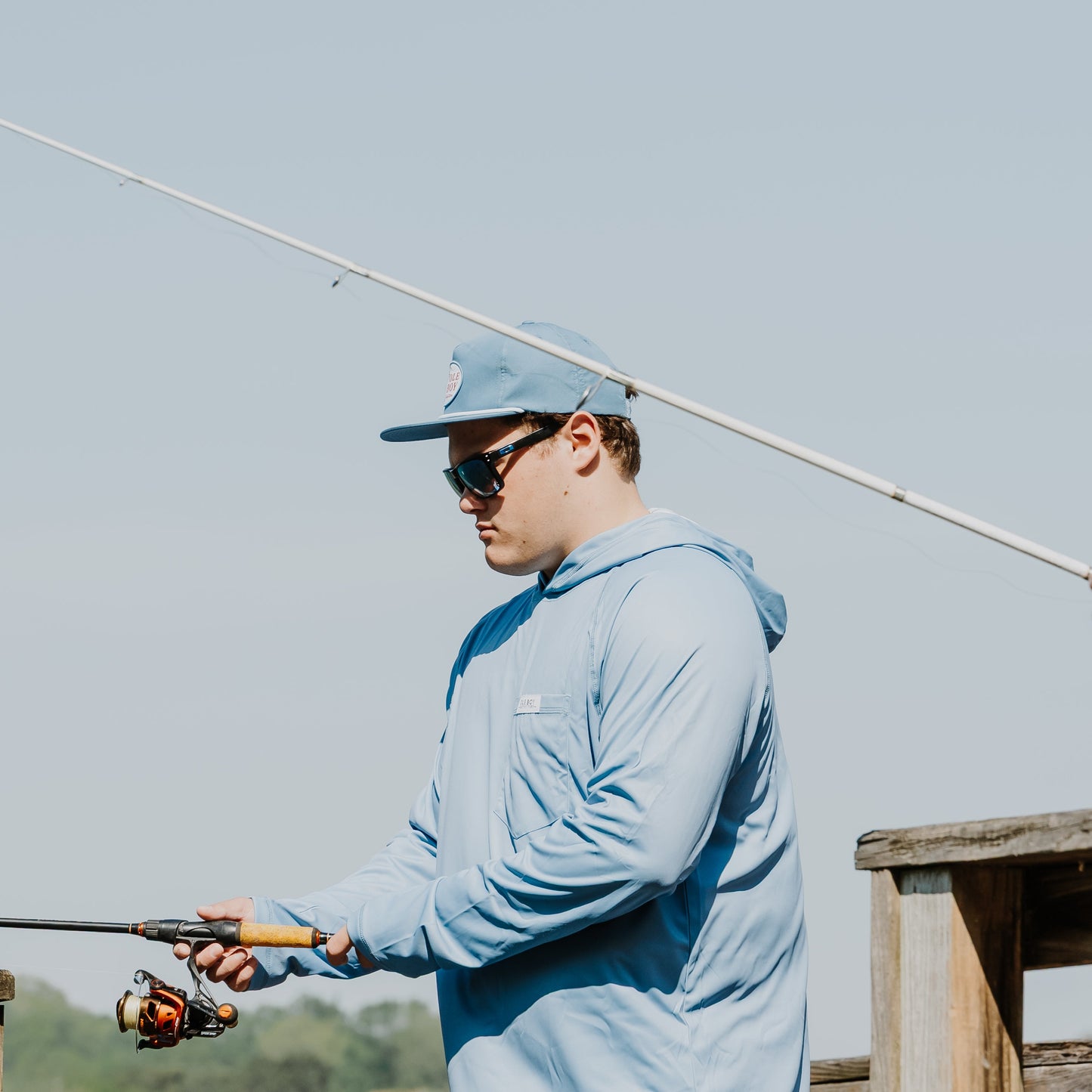 OLE BOY Performance Hooded Tee - Blue lifestyle