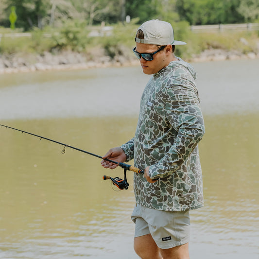 OLE BOY Performance Hooded Tee - Green Camo lifestyle
